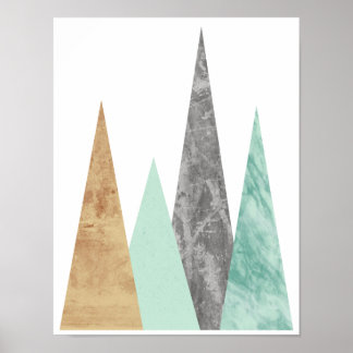 Kupfer- und Minzgebirge. skandinavische Geometrie Poster