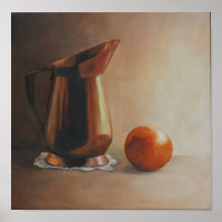 Kupfer und orangefarbene Kunstdrucke