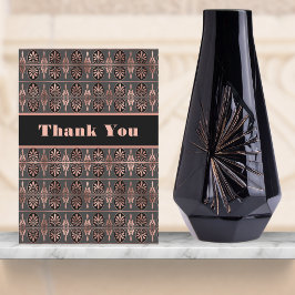 Kupfer und Schwarz im Art Deco Stil sehen elegant Dankeskarte