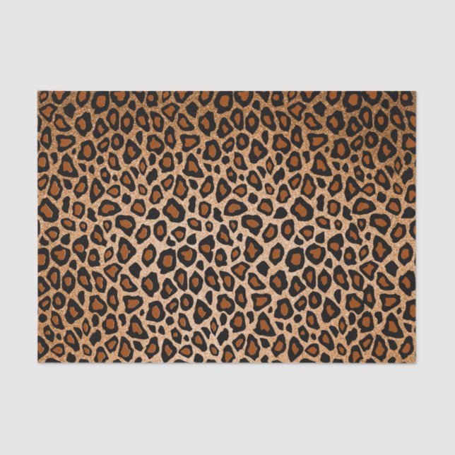 Kupfer und Schwarz-Leopard-Tierdruck Seidenpapier (Vorderseite)