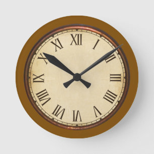 Kupfer- und Vintage-Gesichtswanduhr Runde Wanduhr