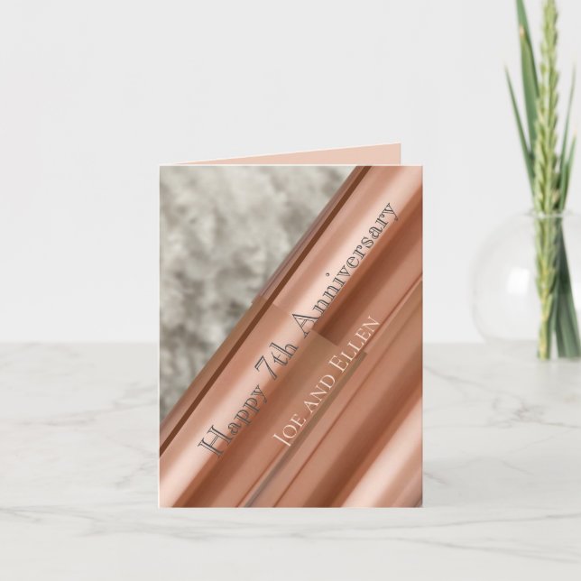 Kupfer und Wolle zum siebten Jahrestag Karte (Vorderseite)