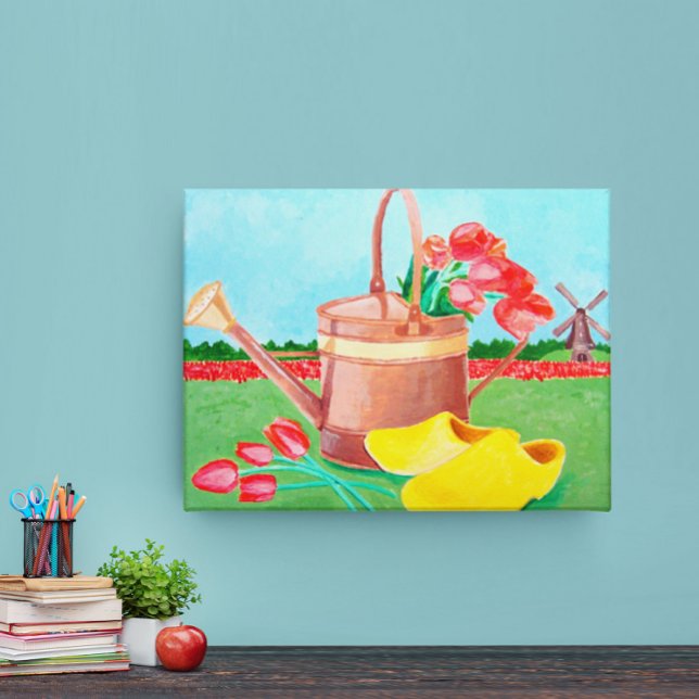 Kupfer Wasserdose und Tulips Canvas drucken Leinwanddruck (Von Creator hochgeladen)