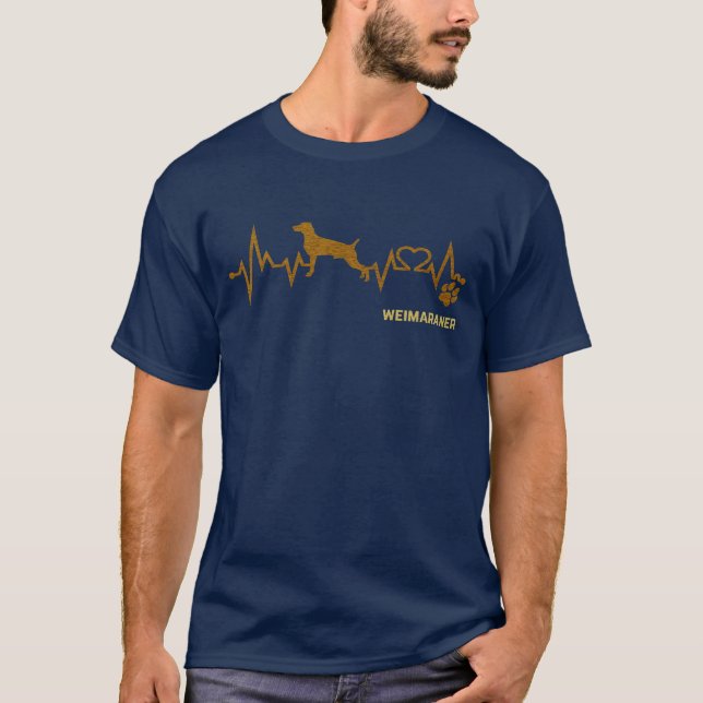 Kupfer Weimaraner Hund EKG T-Shirt (Vorderseite)