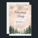 Kupfer Winter Christmas Invest Program Menu Einladung<br><div class="desc">Elegante Weihnachts-Feier mit Programm und Menü mit Weihnachts Winter Wonderland Watercolor .</div>