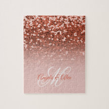 Kupferblush Confetti Glitzer Ombre Monogram