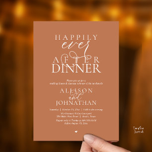 Kupferbraun Happy End Dinner Hochzeit Einladung