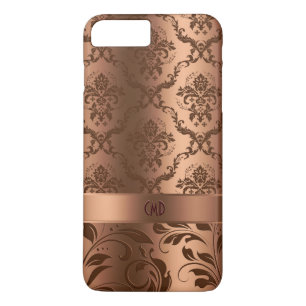 Kupferbraune Damast- und Schwirbel-Metalloptik Case-Mate iPhone Hülle
