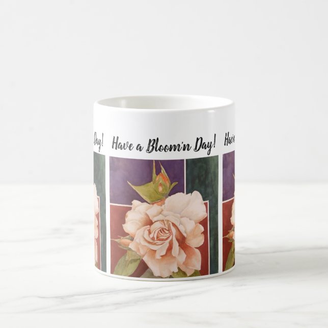 Kupferbronze-Rose Wasserfarben-Blume Kaffeetasse (Mittel)