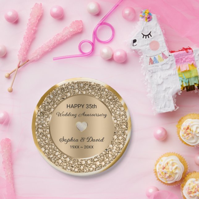 Kupferdiamanten Hochzeitstag Pappteller (Party)