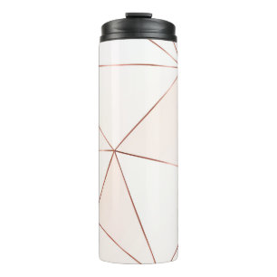 Kupferdreiecke, metallisch, Glitzer, polygonal. Thermosbecher