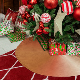 Kupferfarbener Metallischer Stil Verlauf Polyester Weihnachtsbaumdecke