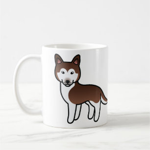 Kupferfarbener Siberian Husky Cartoon-Hund Tasse