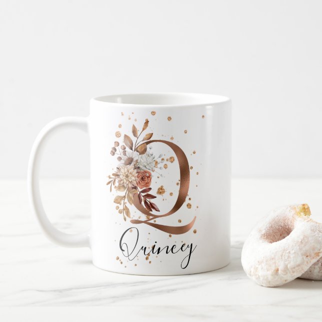 Kupferflorbrief Q Monogram Tasse (Mit Donut)