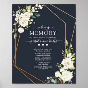 Kupfergeometrisch blaue weiße Blüte im Speicherzei Poster