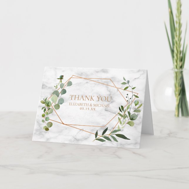 Kupfergeometrisches Eukalyptus-Foto Karte (Vorderseite)