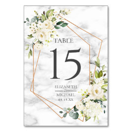 Kupfergeometrisches Marmor-Hochzeit Tischnummer