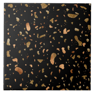 Kupfergold auf dem schwarzen Terrazzo-Stein Fliese