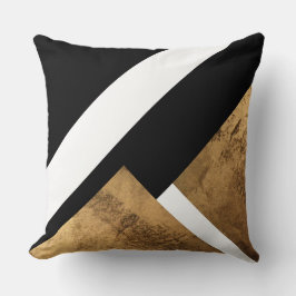 Kupfergold Geometric Schwarz-weiß Kissen