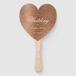 Kupferherz Elegantes White Script Hochzeitsprogram Fächer