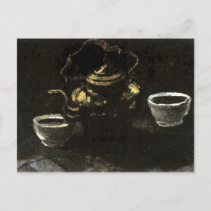 Kupferkaffeekanne und Schalen, Vincent van Gogh Postkarte