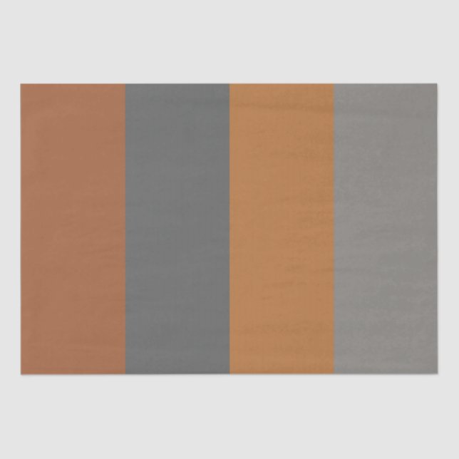 Kupferkaramel und Graue vertikale Streifen Seidenpapier (Vorderseite)