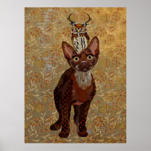 KUPFERKATZE UND ANTLER OWL POSTER