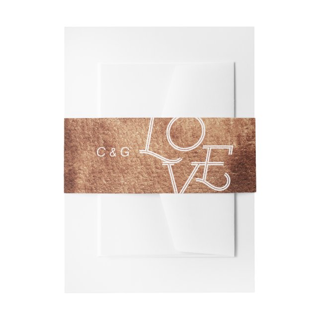 Kupferlackierung Moderne, einfache Hochzeit Einladungsbanderole (Vorderseite Beispiel)