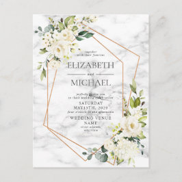 Kupfermarble Geometric Floral Postcard Wedding Ankündigungspostkarte