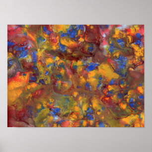 Kupfermine Abstrakte Acrylmalerei Foto Poster