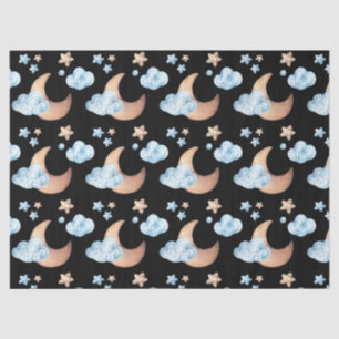 Kupfermond und Sternmuster Seidenpapier