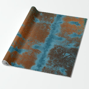 Kupferne blaue Patina-metallisches Grungy Geschenkpapier