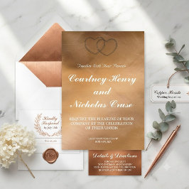 Kupferne Herzen, die Einladungen Wedding sind