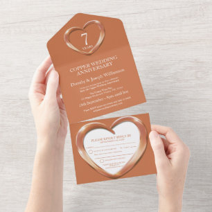 Kupferne Hochzeit Jubiläum 7 Jahre Party Veranstal All In One Einladung