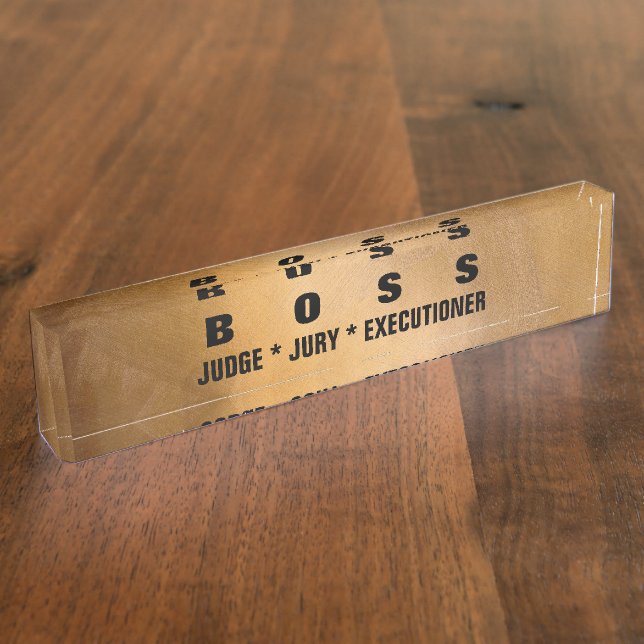 Kupferne metallische elegante lustige namensplakette (Seite)