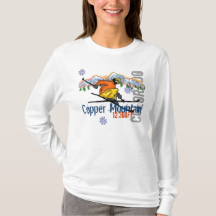 Kupferner Gebirgsski-Aufzug Hoodie T-Shirt