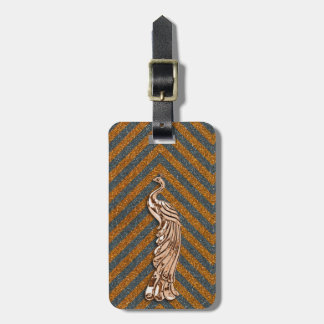 Kupferner Glitzer-Pfau Gepäckanhänger