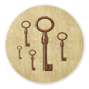 Kupferner Hauptschlüssel-Griff Keramikknauf