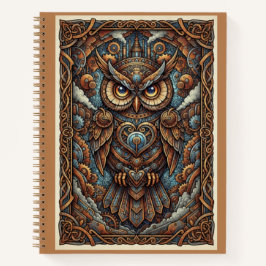 Kupferner Industrie-Steampunk-Mechanischer-Eulen-J Notizbuch
