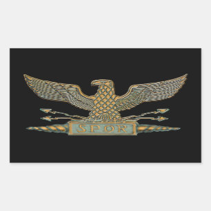Kupferner römischer Adler Rechteckiger Aufkleber