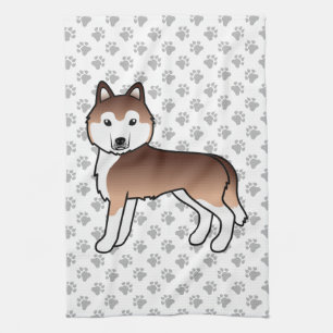 Kupferner Siberian Husky Süßer Cartoon-Hund Geschirrtuch
