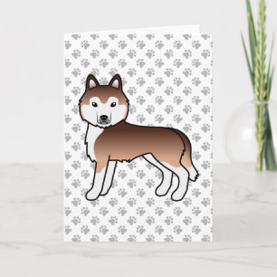 Kupferner Siberian Husky Süßer Cartoon-Hund Karte