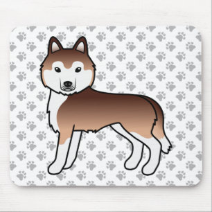 Kupferner Siberian Husky Süßer Cartoon-Hund Mousepad