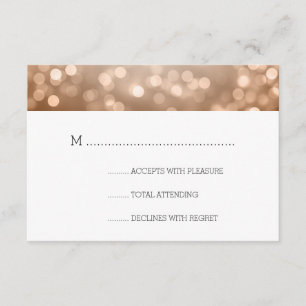 Kupfernes Bokeh beleuchtet elegantes Hochzeit UAWG RSVP Karte