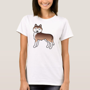 Kupfernes Sibirisches Husky Süßes Cartoon-Hund-T-S T-Shirt