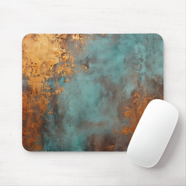 Kupferpatina Rustikales Metallisch  Mousepad (Mit Mouse)