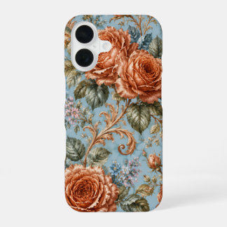 Kupferrosen Vintage-Botanik-Blumen-Handyhülle iPhone 16 Hülle