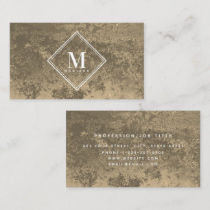 Kupferrost Metallic Textur Monogramm erste Visitenkarte