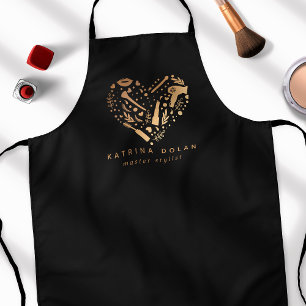 Kupfersalon Herzstück Stylist Personalisierter Nam Schürze