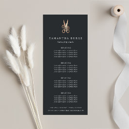 Kupferschere | Salon Pricing or Services Werbekarte